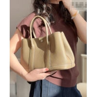 Famous Brand Hermes Garden Party Bag 30cm in Grained Leather 31001 Elephant Grey 2026 (Half Handmade)