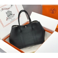 Well Crafted Hermes Garden Party Bag 36cm in Grained Leather 31002 Black/Silver 2026 (Half Handmade)
