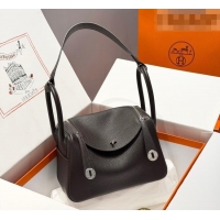 Luxury Cheap Hermes Lindy Bag 26cm in Clemence Leather 31012 Ebony 2026 (Half Handmade)