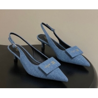 Buy Discount Celine Signature Slingbacks Pump 5cm in 0227001 Blue Denim 2026