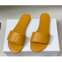 Low Cost Celine Coast Flat Slides Sandal in Lambskin Leather Orange 0227009 2026