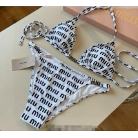 Super Quality Miu Miu Logo Allover Bikini 0723 Black/White 2025