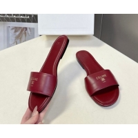 Discount Celine Coast Flat Slides Sandal in Lambskin Leather 0227011 Red 2026