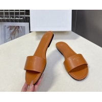 Charming Celine Coast Flat Slides Sandal in Lambskin Leather Sahara 0227012 2026