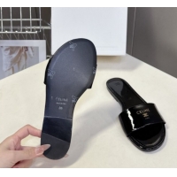 Good Quality Celine Coast Flat Slides Sandal in Patent Leather 0227016 Black 2026