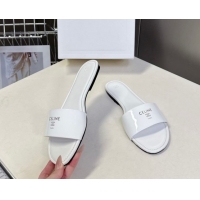 Pretty Style Celine Coast Flat Slides Sandal in Patent Leather 0227017 White 2026