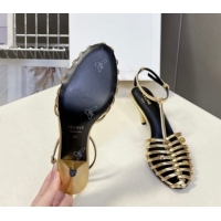 Best Grade Celine Cage Heeled Sandals 6cm in Calfskin Leather Gold 60227020 2026