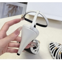 Fashion Celine Cage Heeled Sandals 8cm in Calfskin Leather White 0227025 2026