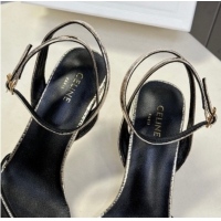 Luxurious Celine Heeled Sandals 8cm in Embossed Leather 0227028 Gold 2026