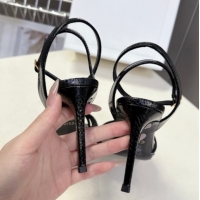 Best Product Celine Heeled Sandals 8cm in Embossed Leather 0227028 Black 2026