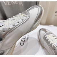 Unique Style Celine Racer Sneakers in Nylon, Suede and Leather 0227038 White/Silver 2026