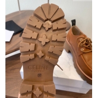 Stylish Celine Triomphe Derbies Shoes Lace-ups 3cm in Calfskin Leather Brown 0227056 2026