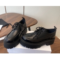 Duplicate Celine Triomphe Derbies Shoes Lace-ups 3cm in Calfskin Leather Black 0227057 2026