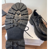 Duplicate Celine Triomphe Derbies Shoes Lace-ups 3cm in Calfskin Leather Black 0227057 2026