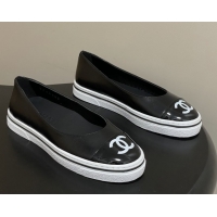 Best Price Chanel Lambskin Flat Shoes CH021301 Black 6021301