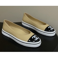 Classic Hot Chanel Lambskin Flat Shoes CH021301 Beige 2026