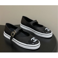 Buy Discount Chanel Lambskin Mary Janes Ballet Flats CH021305 Black 2026