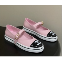 Pretty Style Chanel Lambskin Mary Janes Ballet Flats CH021305 Pink 2026