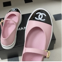 Pretty Style Chanel Lambskin Mary Janes Ballet Flats CH021305 Pink 2026