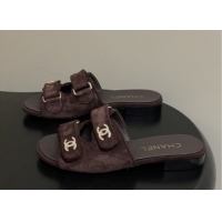 Shop Duplicate Chanel Mules Sandal in Suede Kidskin G47043 Dark Brown 2026