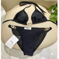 Good Product Celine Two-Pieces Swimwear with Logo Chain 1111 Black 2025