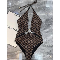 ​High Quality Celine One-Piece Swimwear with Logo Circle 1111 Brown 2025