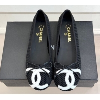 Best Grade Chanel Mesh Ballet Flats with Maxi CC CH030603 Black 2026