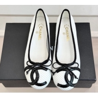 Durable Chanel Mesh Ballet Flats with Maxi CC CH030603 White 2026