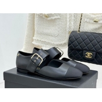 Grade Quality Chanel Lambskin Leather and Grosgrain Mary Janes Ballet Flats G47028 Black 2026