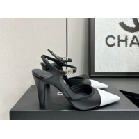 Unique Style Chanel Lambskin Leather Slingbacks Pump 9cm G47083 Black/White 2026