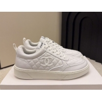 Purchase Chanel Quilted Calfskin Leather Sneakers CH030607 White2 2026