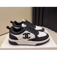 Good Quality Chanel Quilted Calfskin Leather Sneakers CH030607 White/Black 2026
