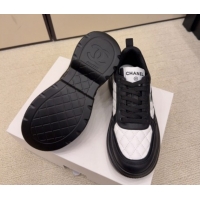 Cheap Price Chanel Quilted Calfskin Leather Platform Sneakers CH030608 White2/Black 2026