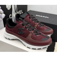 Best Product Chanel Calfskin Leather & Suede Sneakers G47010 Burgundy 2026