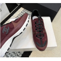 Best Product Chanel Calfskin Leather & Suede Sneakers G47010 Burgundy 2026