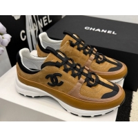 Good Product Chanel Calfskin Leather & Suede Sneakers G47010 Brown 2026