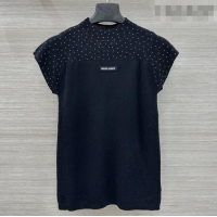 Trendy Design Miu Miu Knit Shirt with Strass 0310 Black 2026