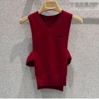 Big Discount Miu Miu Cashmere Knit Vest 0310 Red 2026