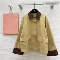 Original Cheap Miu Miu Fabric and Suede Jacket MM031004 Khaki 2026