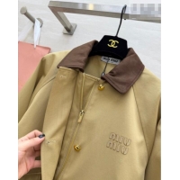 Original Cheap Miu Miu Fabric and Suede Jacket MM031004 Khaki 2026