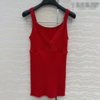 Top Grade Miu Miu Cotton Knit Long Vest MM031007 Red 2026