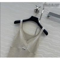 Most Popular Miu Miu Cotton Knit Long Vest MM031007 Grey 2026