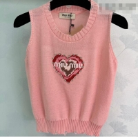 Buy Inexpensive Miu Miu Knit Heart Vest MM031010 Light Pink 2026