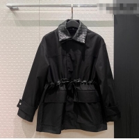 Top Grade Bottega Veneta Leather Neck Jacket BV031105 Black 2026