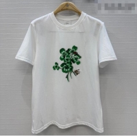 Low Cost Dior Cotton T-Shirt DR031101 White/Green 2026