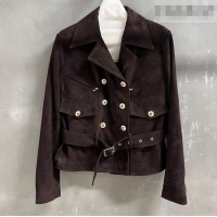 Spot Bulk Chanel Suede Jacket CH031102 Dark Brown 2026