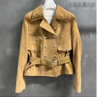 Inexpensive Chanel Suede Jacket CH031102 Yellow 2026
