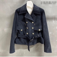 Market Sells Chanel Suede Jacket CH031102 Dark Blue 2026