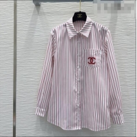 Market Sells Chanel Striped Cotton Shirt CH031103 Red 2026