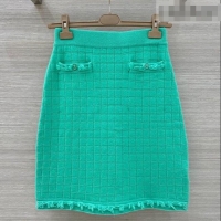 Inexpensive Chanel Cashmere Knit Skirt CH031105 Green 2026